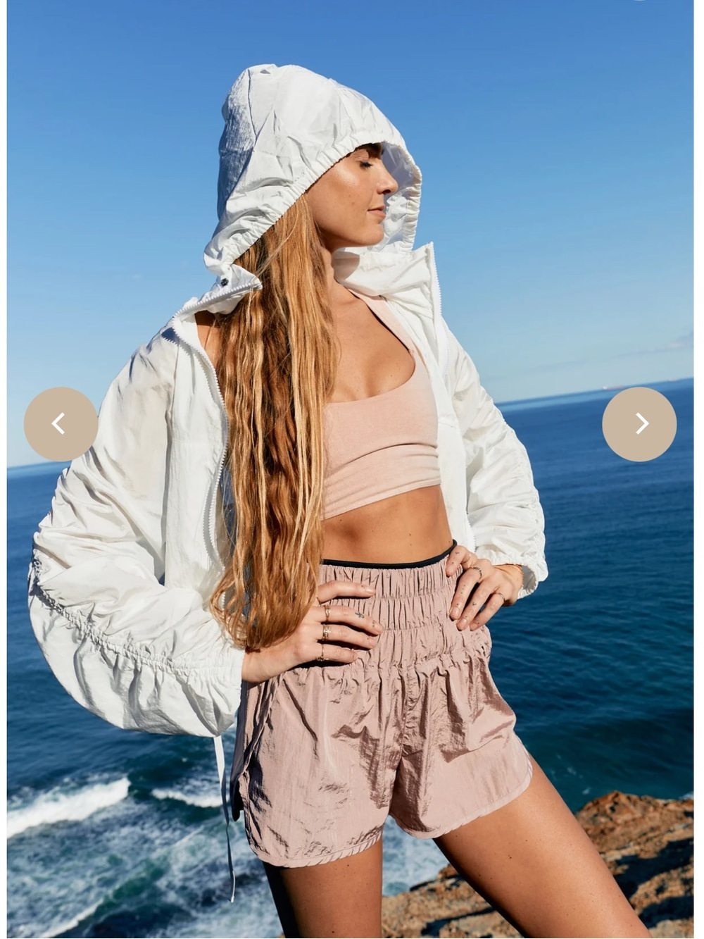 FREE PEOPLE The Way Home Moonligt Mauve Pink Smocked High-Waist Shorts Medium